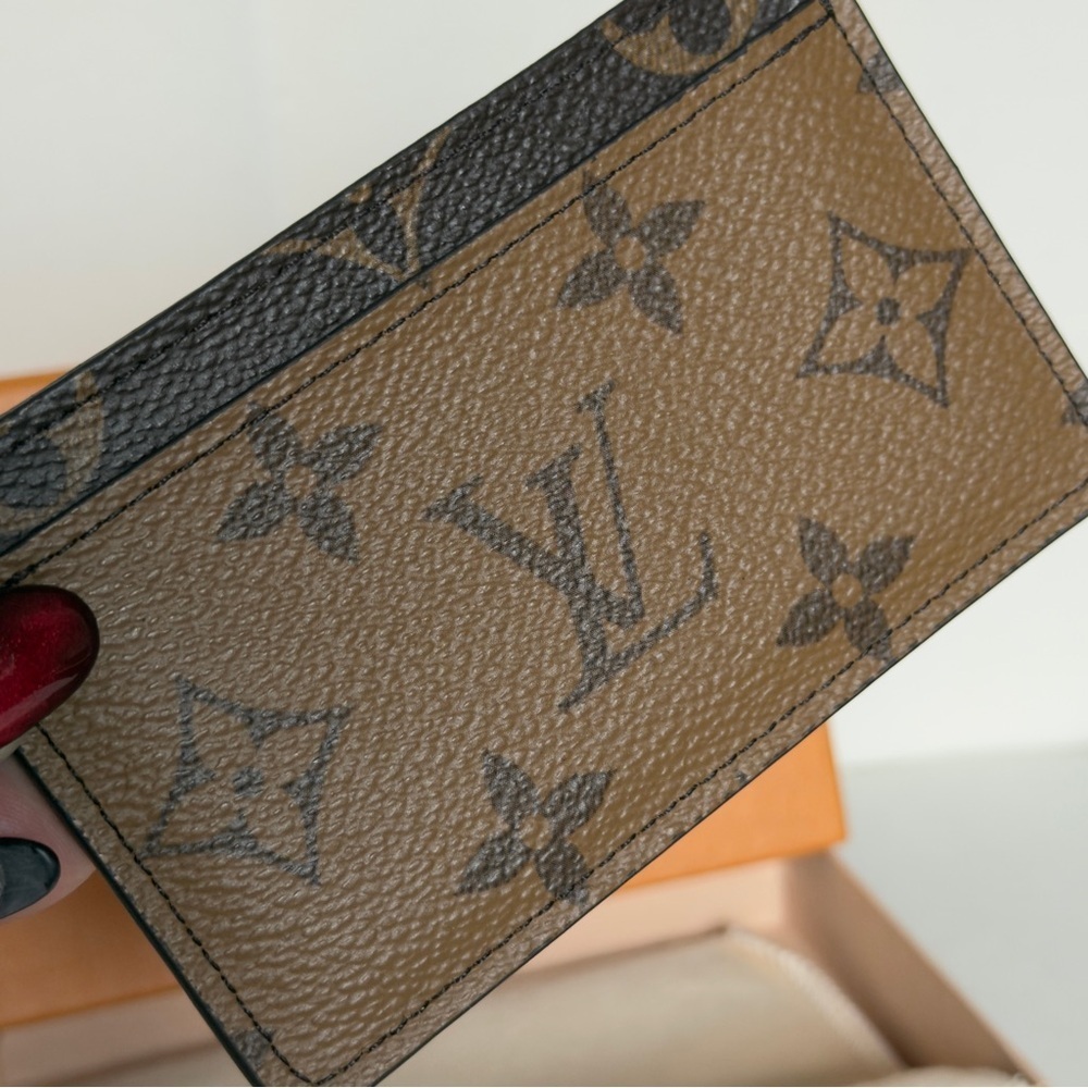 Louis Vuitton Logo Monogram Reverse Print Card Wallet Holder RFID CHIP Plus COA - Picture 8 of 9
